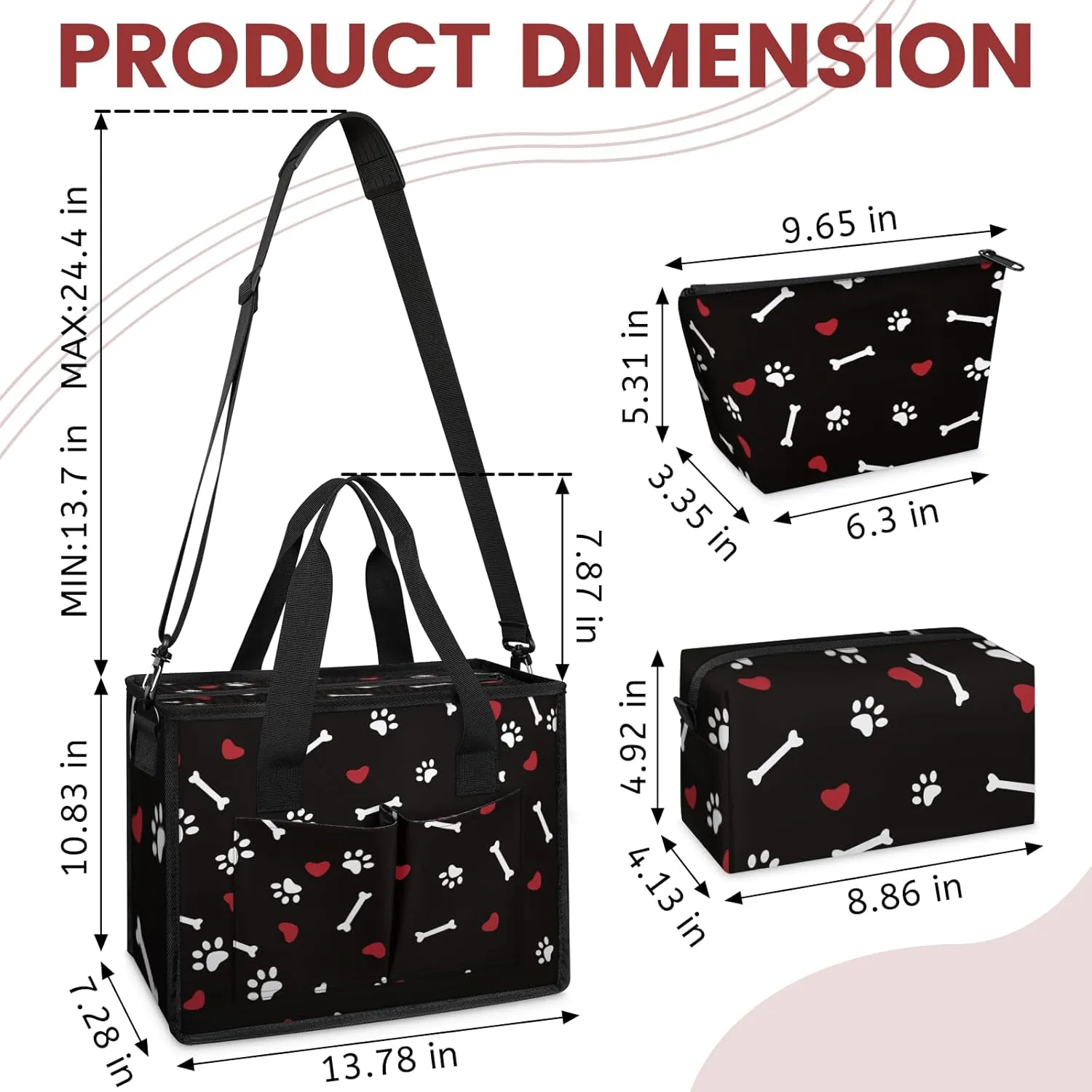 Women Fashion Tote Bag Wallet Shoulder Bags Set 3PCS Top Handle Satchel Purse Large Zippered Handbag Daily Use