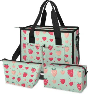 Women Fashion Tote Bag Wallet Shoulder Bags Set 3PCS Top Handle Satchel Purse Large Zippered Handbag Daily Use