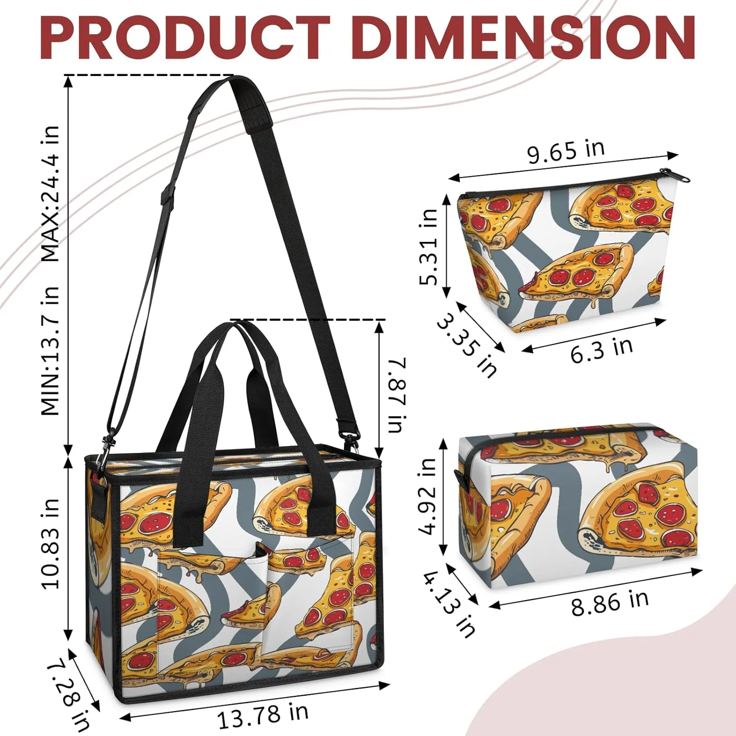 Women Fashion Tote Bag Wallet Shoulder Bags Set 3PCS Top Handle Satchel Purse Large Zippered Handbag Daily Use