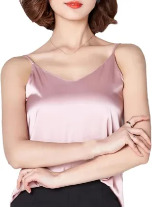 Women Satin Silk Tank Tops Summer Strap Basic Spaghetti Sleeveless Camisole Holiday Beach Vest