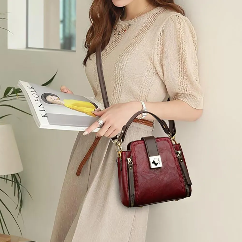 Women Small Crossbody Handbag Tote Bag Vintage Top Handle Satchel Purse Shoulder Purse for Daily Use Cell Phone Purse