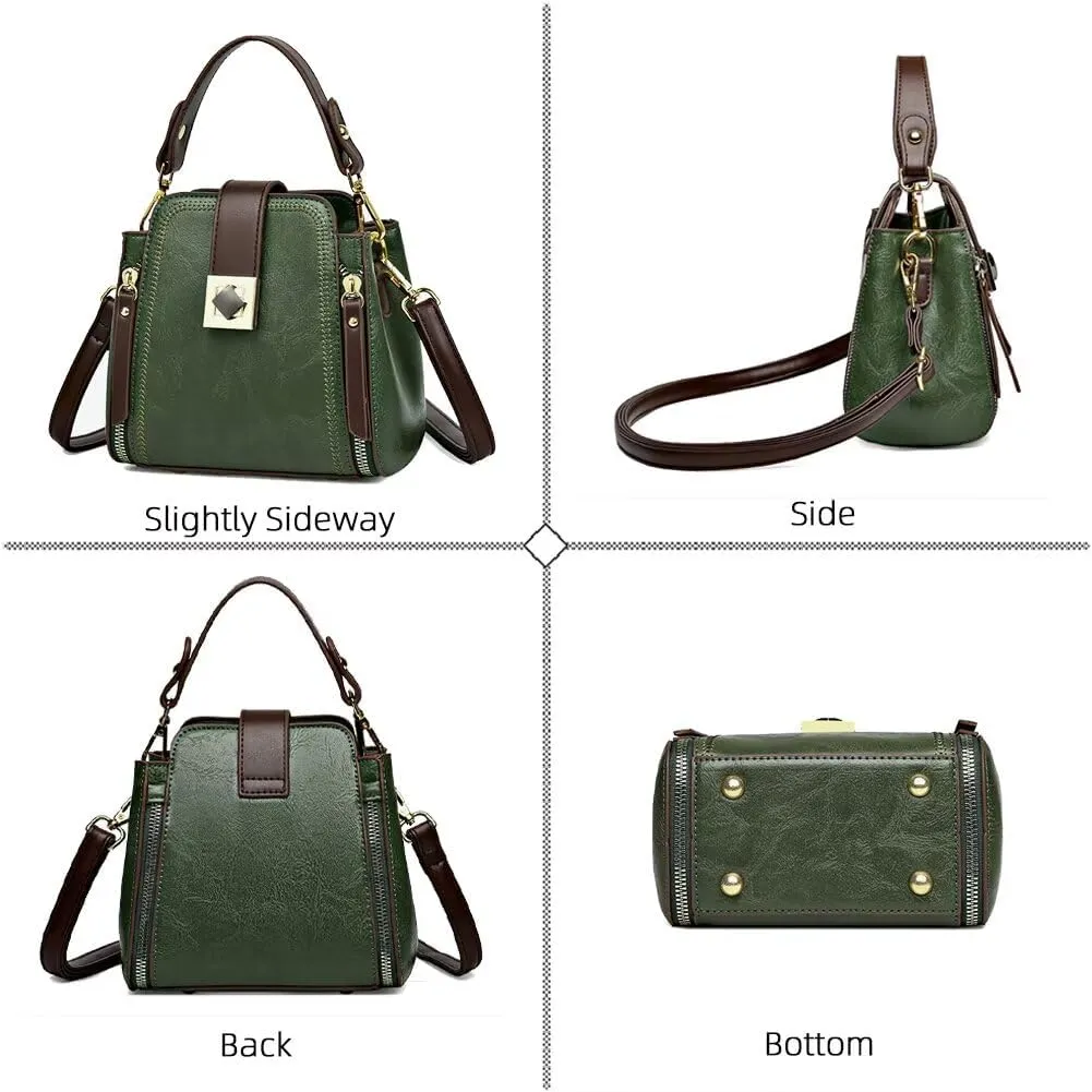 Women Small Crossbody Handbag Tote Bag Vintage Top Handle Satchel Purse Shoulder Purse for Daily Use Cell Phone Purse