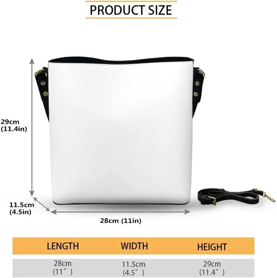 Women's Handbag Waterproof PU Tote Shoulder Bucket Bags with Wallet 2pc Set for Daily Use
