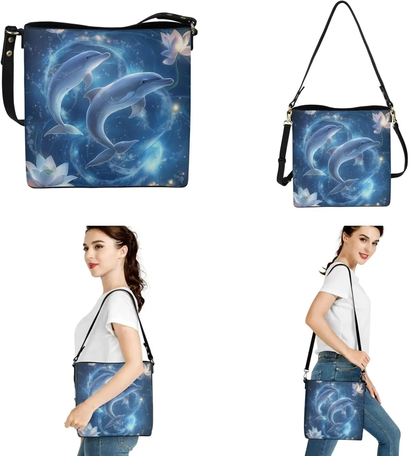Womens Large Leather Tote Shoulder Bag and Wallet 2Pc Set,Ladies Casual Fashion Handbag Travel Work Daily Use