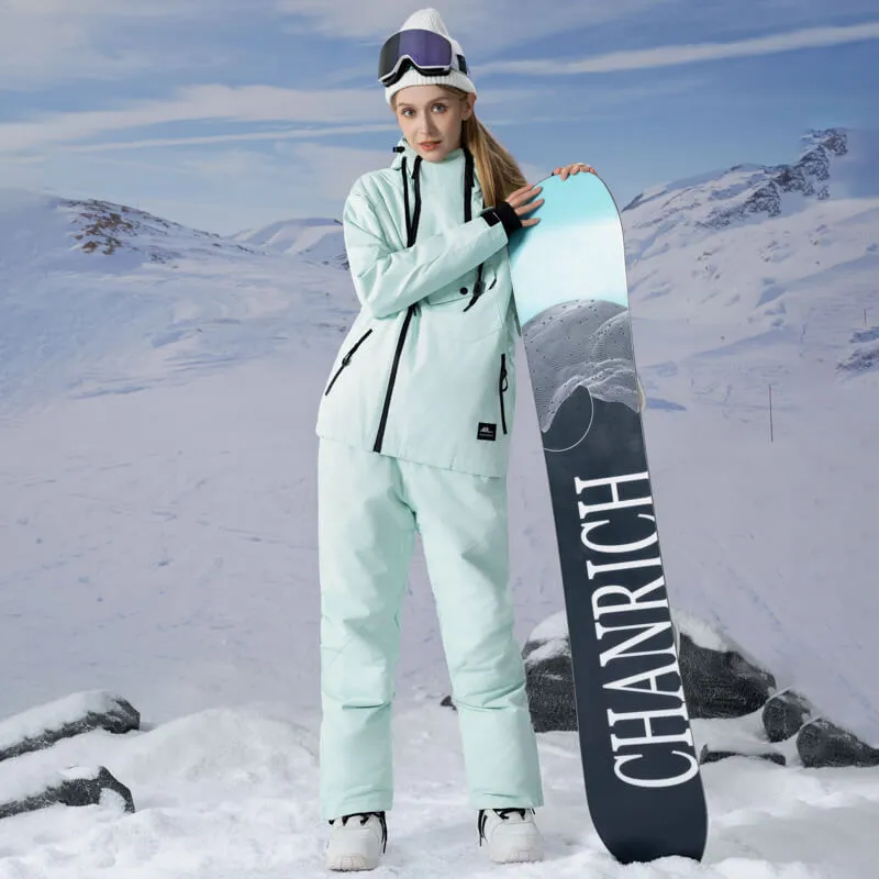 Women's Outdoor Cargo Skiing Suits Winter Solid Color Snowsuits