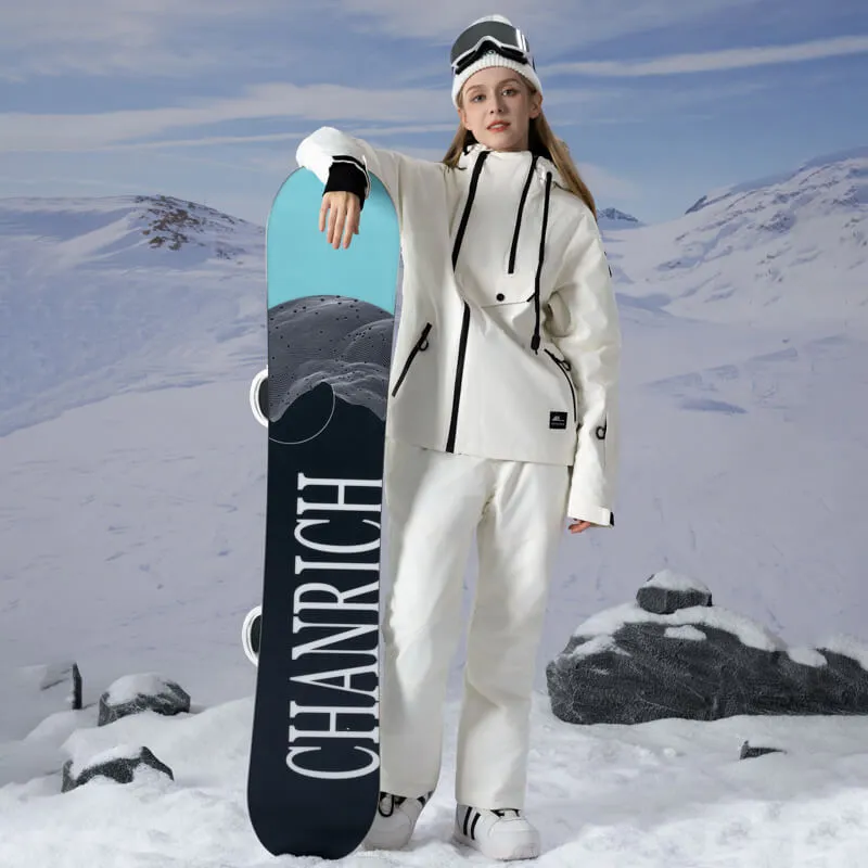 Women's Outdoor Cargo Skiing Suits Winter Solid Color Snowsuits