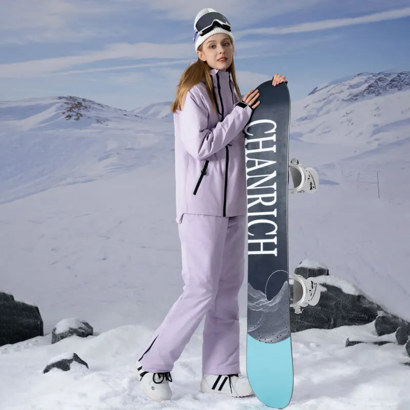 Women's Outdoor Cargo Skiing Suits Winter Solid Color Snowsuits