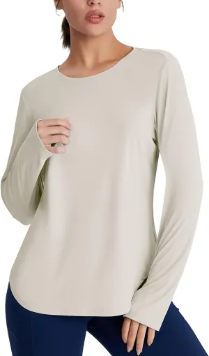 Women's Rash Guard Long Sleeve UV Sun Protection Shirts with Thin Hoodie UPF 50  Lightweight SPF Tops for Hiking