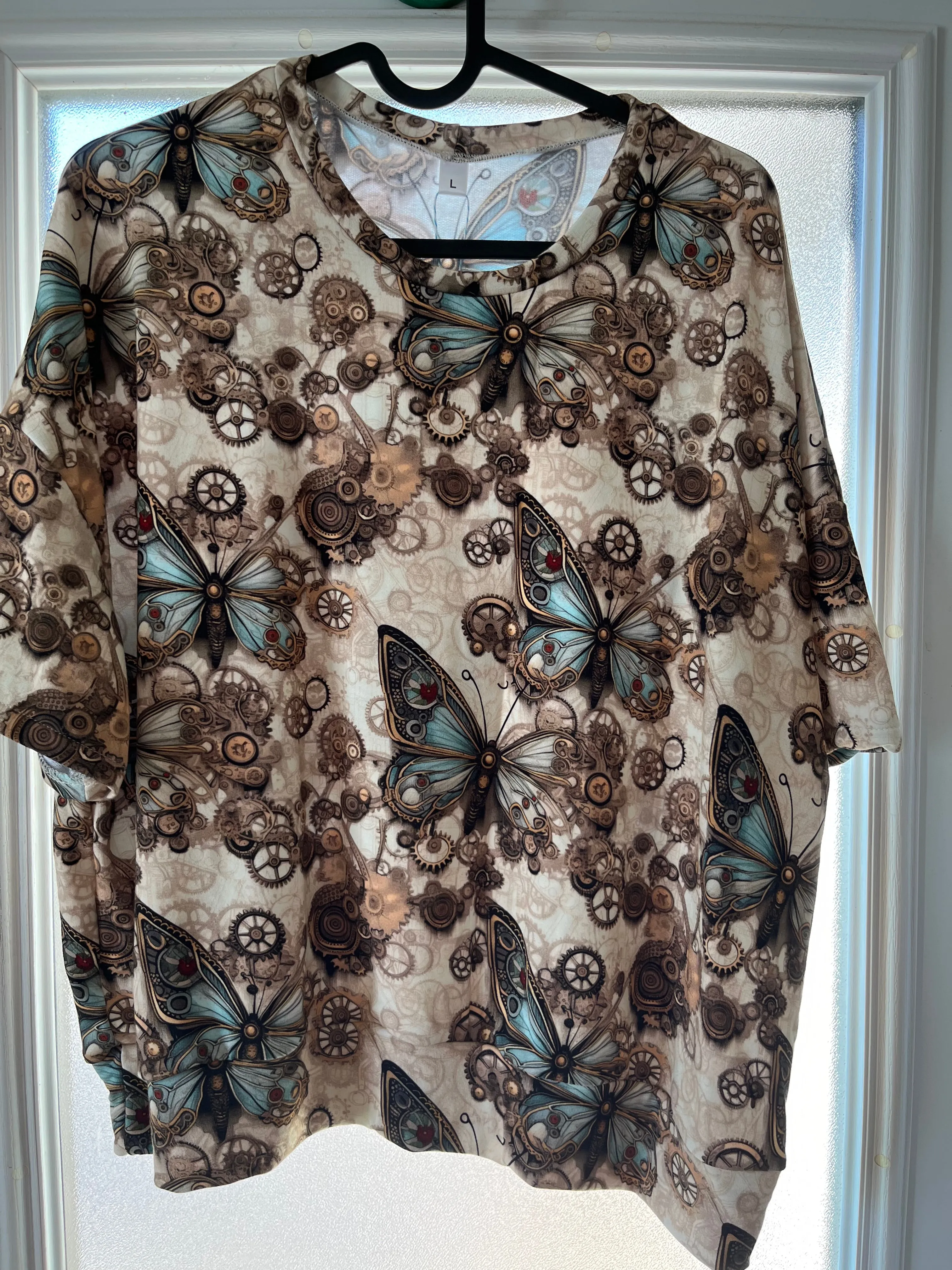 Women’s Steampunk Butterflies Crop Top size Large