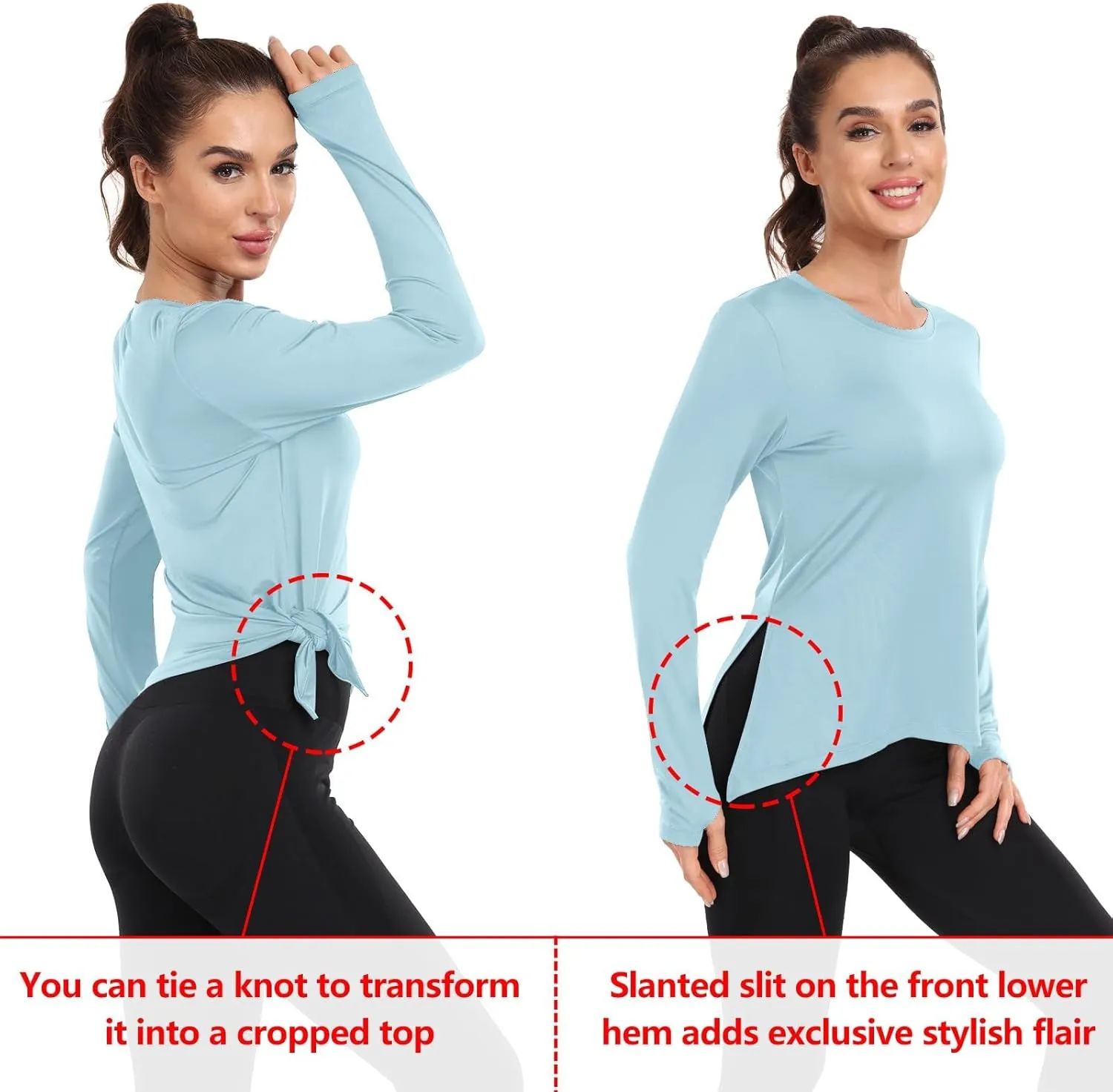 Womens UPF 50  Sun Shirts Long Sleeve UV Sun Protection Lightweight Quick Dry Rash Guard Workout Hiking Outdoor Tops