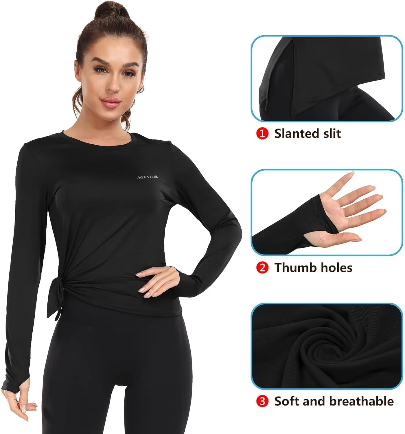 Womens UPF 50  Sun Shirts Long Sleeve UV Sun Protection Lightweight Quick Dry Rash Guard Workout Hiking Outdoor Tops