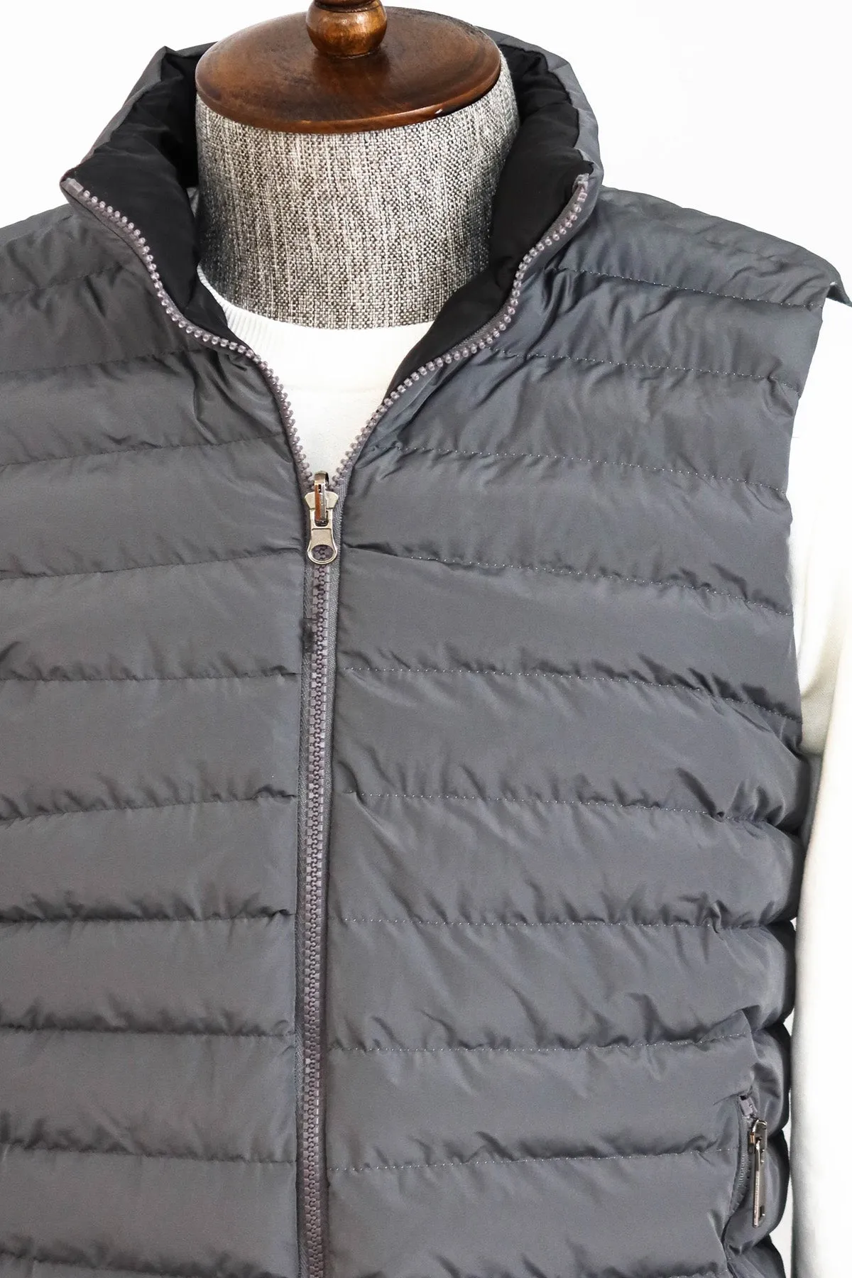 WSS Reversible Puffer Grey Men's Down Vest  - Singen