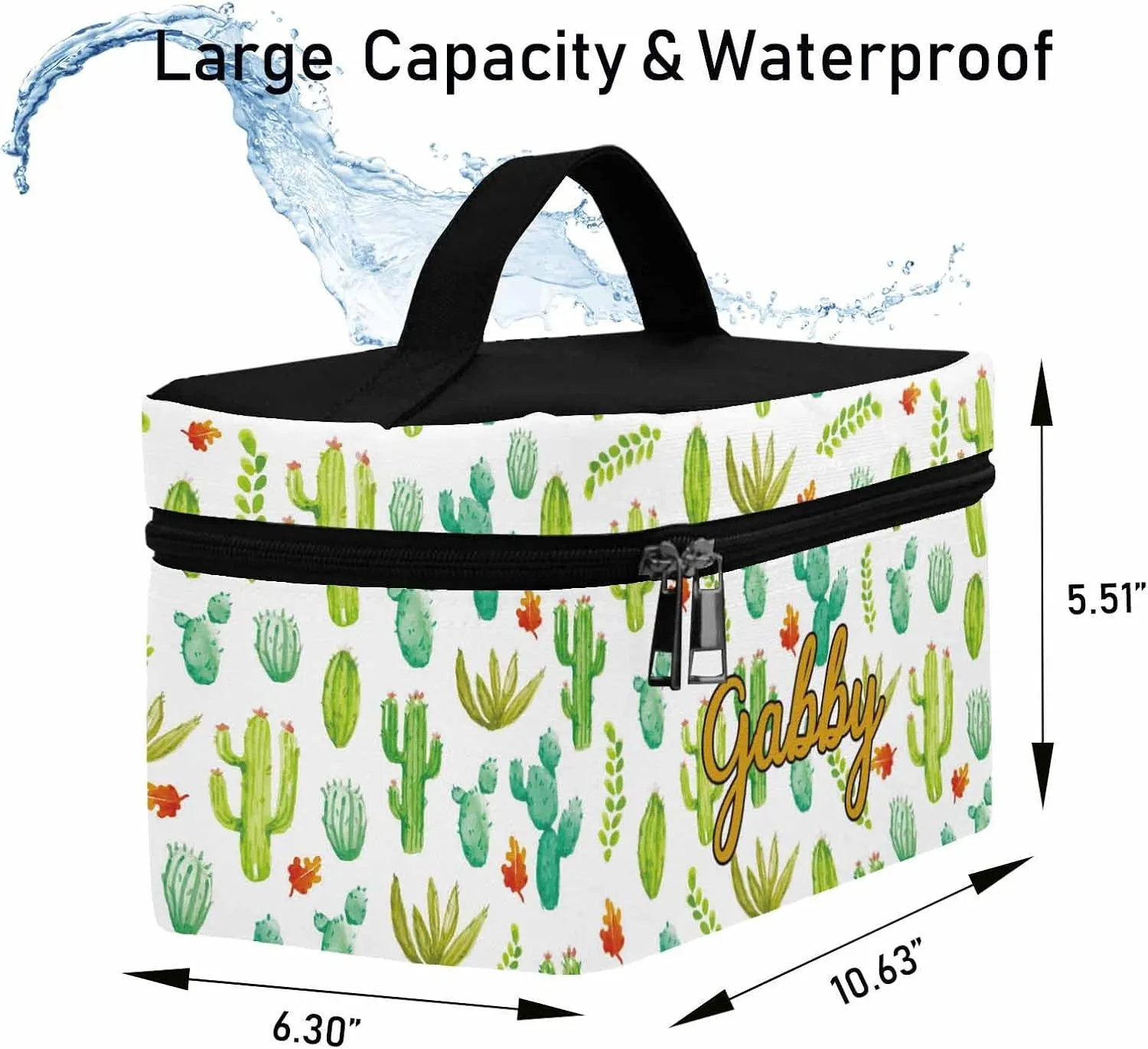 YESCUSTOM Personalized Makeup Bag Cosmetic Bag for Women Cosmetic Travel Makeup Bag, Large Travel Toiletry Bag for Girls Make Up Bag Brush Bags Reusable Toiletry Bag