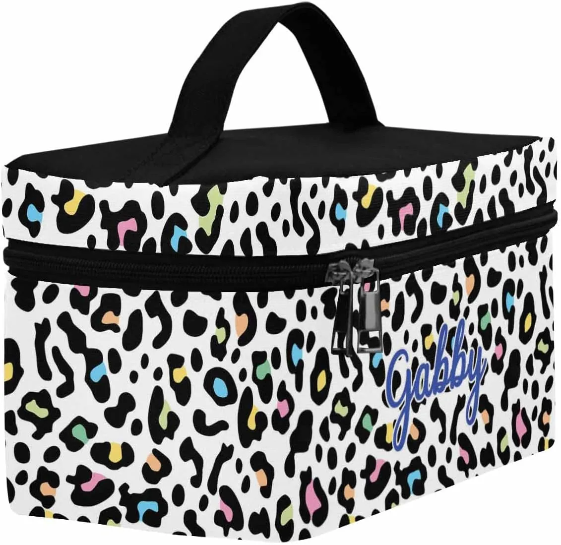 YESCUSTOM Personalized Makeup Bag Cosmetic Bag for Women Cosmetic Travel Makeup Bag, Leopard Large Travel Toiletry Bag for Girls Make Up Bag Brush Bags Reusable Toiletry Bag