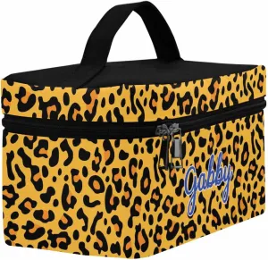 YESCUSTOM Personalized Makeup Bag Cosmetic Bag for Women Cosmetic Travel Makeup Bag, Leopard Large Travel Toiletry Bag for Girls Make Up Bag Brush Bags Reusable Toiletry Bag