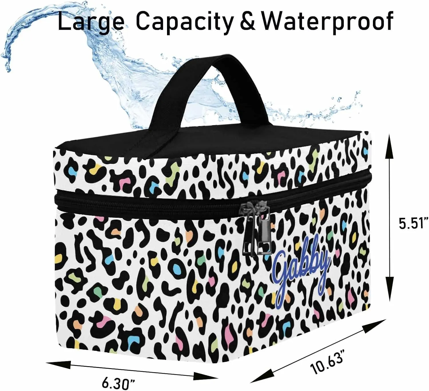 YESCUSTOM Personalized Makeup Bag Cosmetic Bag for Women Cosmetic Travel Makeup Bag, Leopard Large Travel Toiletry Bag for Girls Make Up Bag Brush Bags Reusable Toiletry Bag