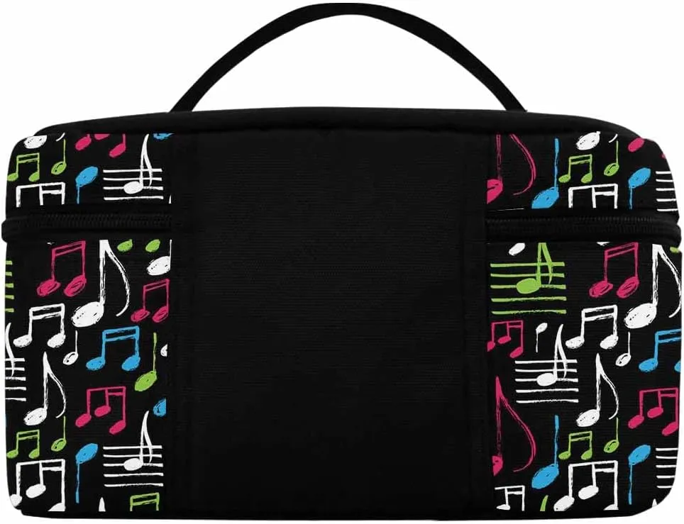 YESCUSTOM Personalized Makeup Bag Large Travel Pouch Cosmetic Bags for Women Girls, Music Costomized Portable Organizer Case, Tote Toiletry Pouch with Custom Name