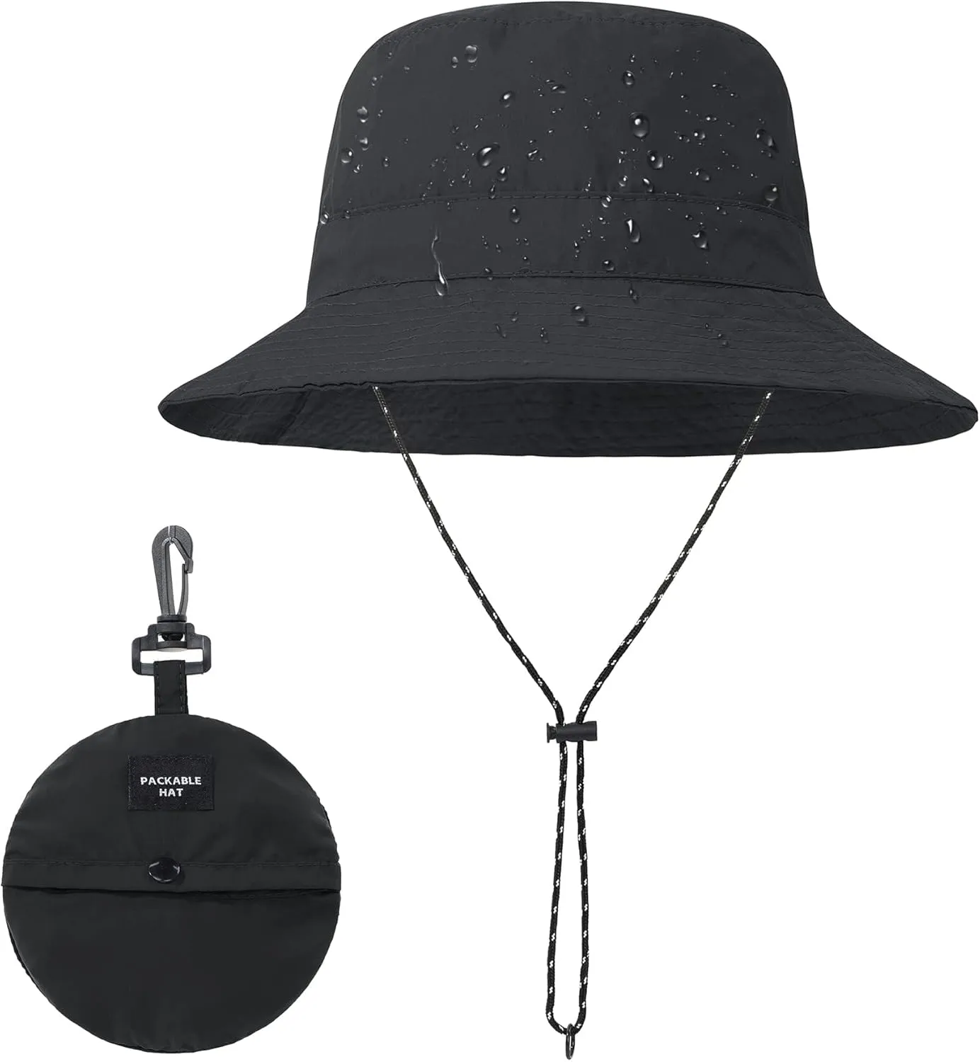 Zando Waterproof Bucket Hat for Women Outdoor Fishing Hat for Men Women Packable Summer Hat Hiking UV Protection Sun Hat