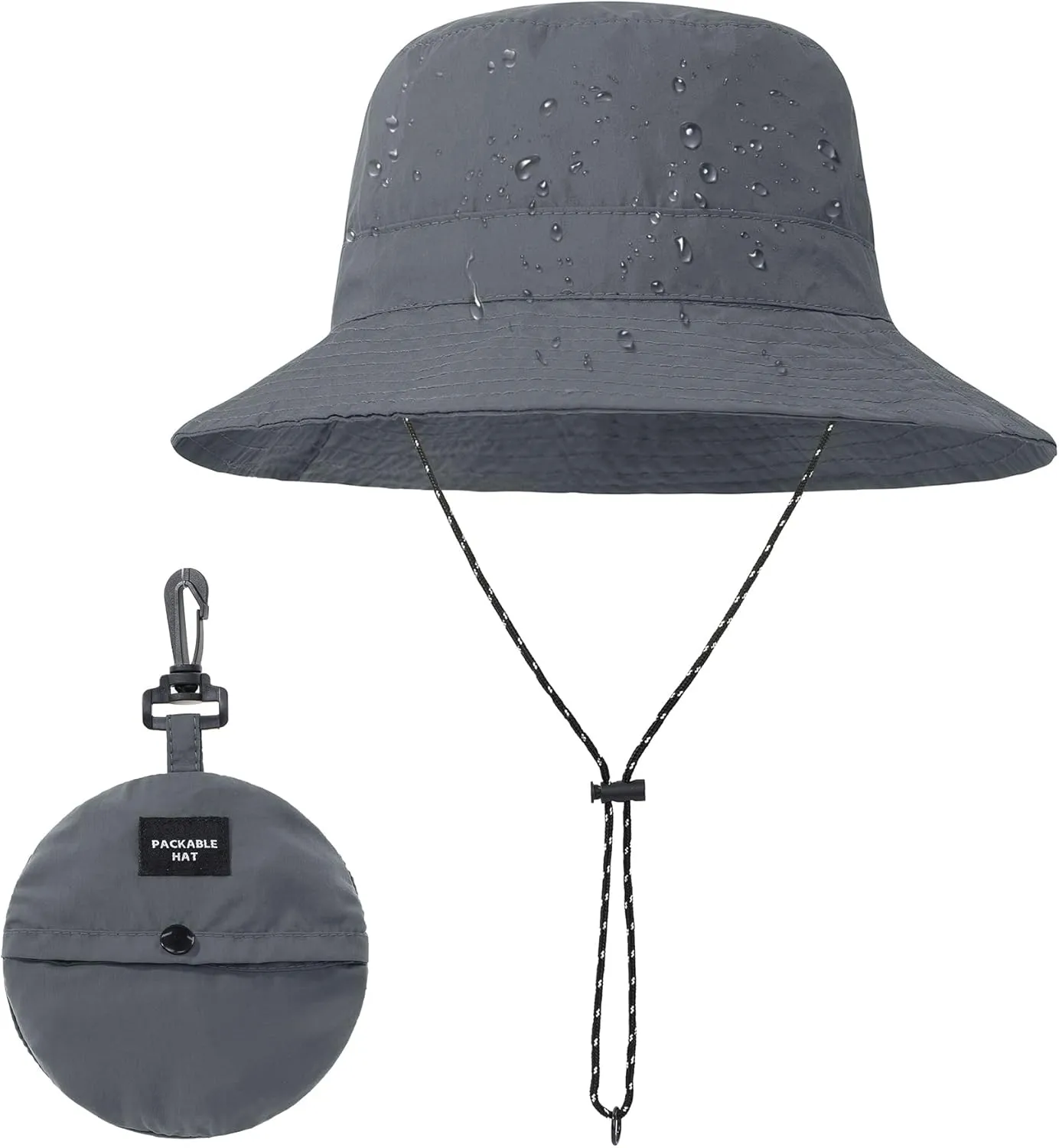 Zando Waterproof Bucket Hat for Women Outdoor Fishing Hat for Men Women Packable Summer Hat Hiking UV Protection Sun Hat